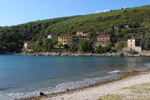 a group of houses on the shore of a body of water at Apartments with a parking space Kosi, Labin - 11891 in Labin