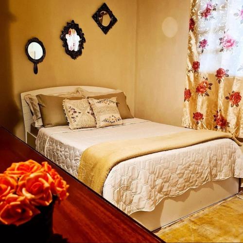 聖若澤杜斯坎普斯的住宿－Chacara Diniz São Francisco Xavier，一间卧室设有一张床和一个窗口
