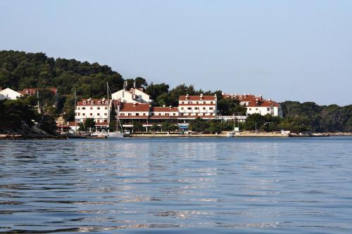 a small town on the shore of a body of water at Rooms by the sea Pomena, Mljet - 4929 in Pomena