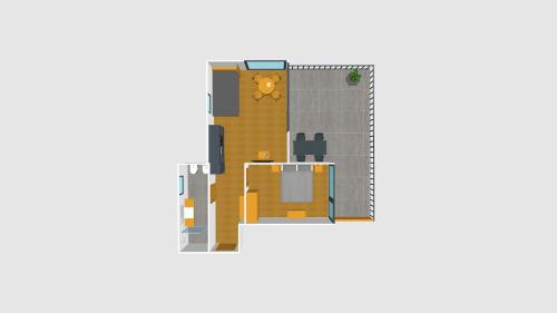 a floor plan of a building with a cat at Runk Apartments in Siusi