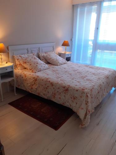 - une chambre avec un lit et une couette dans l'établissement Antony Real, à Orange