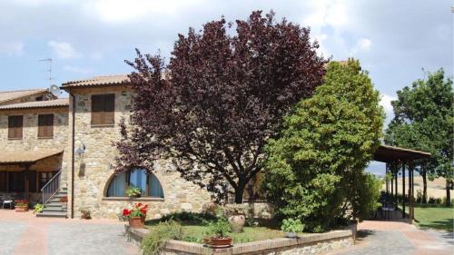 拉亞蒂科的住宿－Agriturismo Casale trieste，前面有棵树的石头房子