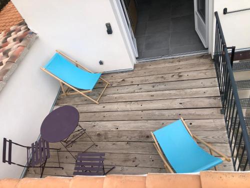 Balkón nebo terasa v ubytování Studio avec piscine