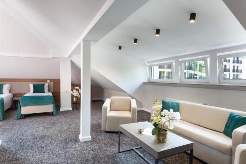 Posteľ alebo postele v izbe v ubytovaní Apartamenty i pokoje Montana