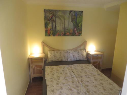 Postel nebo postele na pokoji v ubytování Gartenapartment Finca Cortez