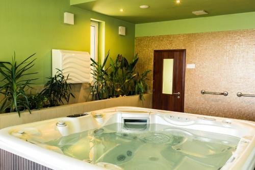 Koupelna v ubytování Tópart Hotel