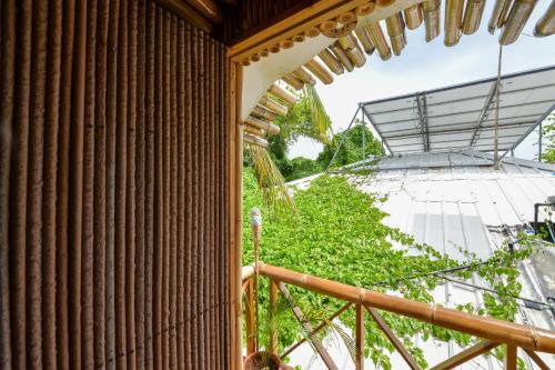 a view from a window of a building at Posada Amaripucci in San Andrés
