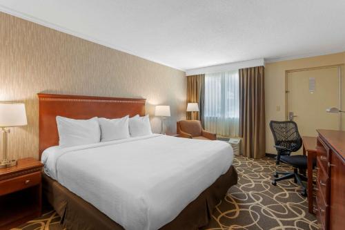 a hotel room with a large bed and a desk at Best Western Plus Burley Inn & Convention Center in Burley