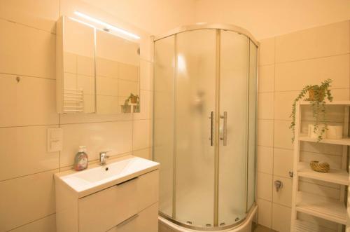 A bathroom at Between Schoenbrunn & the City Center (Apt. 16)