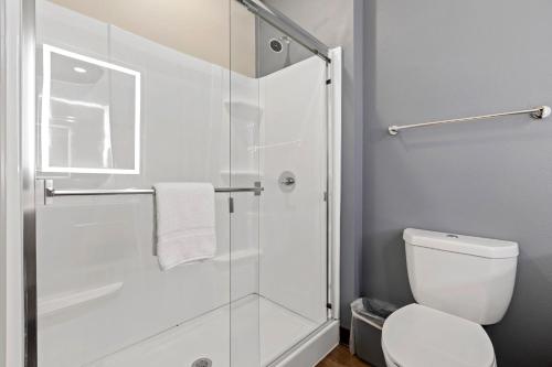 a bathroom with a shower and a toilet at Extended Stay America Premier Suites - Augusta in Augusta