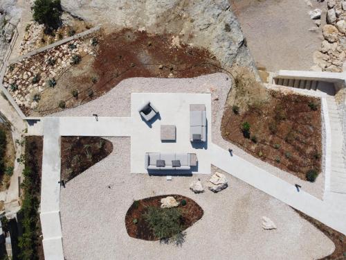 an aerial view of a house with a couch at Luxusvilla Marim in Stara Baška