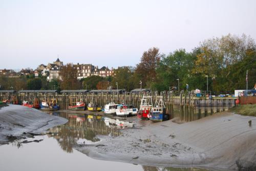a group of boats are docked in a harbor at Hare & Hounds Bed & Breakfast in Rye