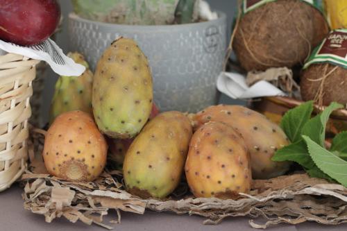 a pile of fruit sitting on top of a table at SALAPIA SALIS RESORT in Margherita di Savoia