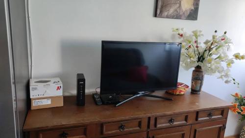 TV a/nebo společenská místnost v ubytování Luka