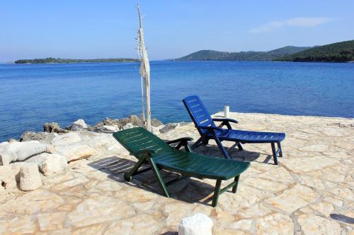 two chairs and a table next to the water at Apartment Zman 887c in Žman