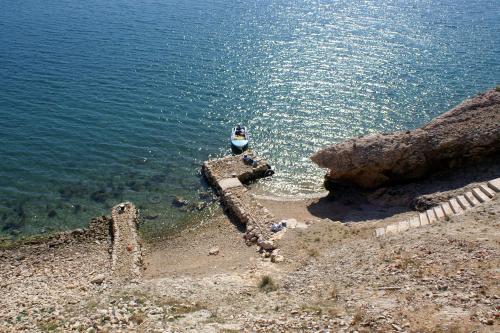 an aerial view of the water near the shore at Apartments by the sea Zubovici, Pag - 9678 in Zubovići