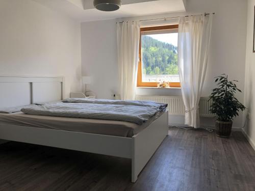 En eller flere senge i et værelse på Ferienwohnung Am Sonnenhang