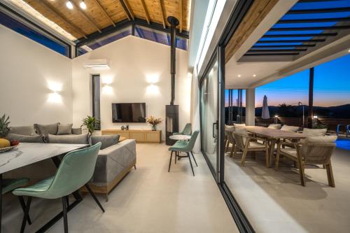 Χώρος καθιστικού στο Villa Olira