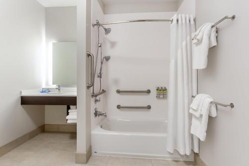 y baño con ducha y lavamanos. en Holiday Inn Express & Suites - Ottawa, an IHG Hotel en Ottawa