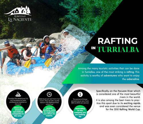 a group of people rafting on a river at Hospedaje La Naciente in Turrialba