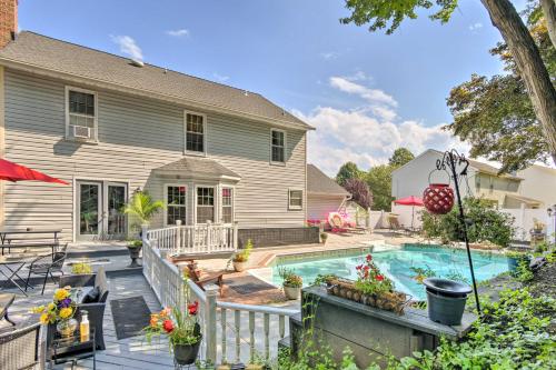 a house with a swimming pool in the yard at Bel Air Apartment with Pool about 2 Mi to Main St in Bel Air