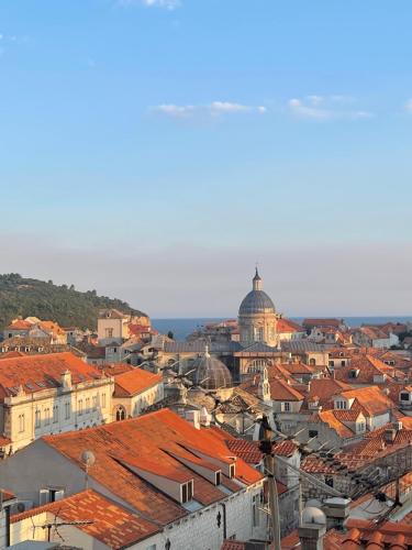 a view of a city with red roofs at Old town Casa Nevia Dubrovnik in Dubrovnik