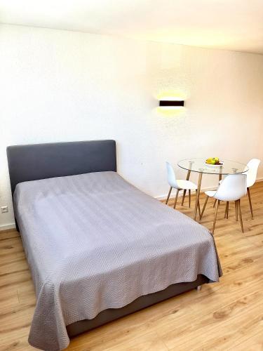Ένα ή περισσότερα κρεβάτια σε δωμάτιο στο Ferienwohnung Kestel ab 2 Nächte