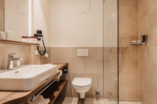 Koupelna v ubytování Hotel Neubergerhof