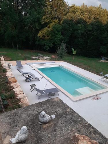 Bazén v ubytovaní Charmant studio dans maison d'hôte dans un écrin de verdure alebo v jeho blízkosti