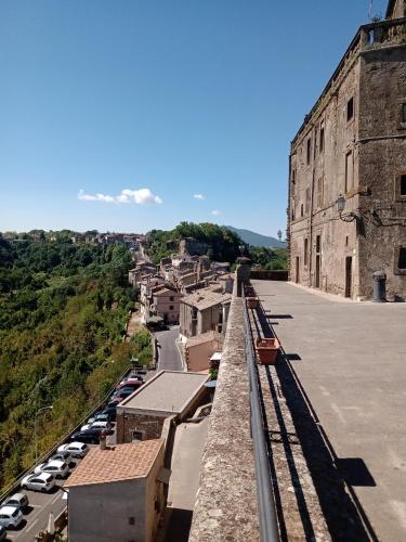 a view of a city from the top of a building at sacrobosco apartment Quercia in Bomarzo