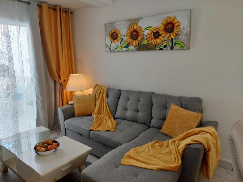 Χώρος καθιστικού στο Jacuzzi House Sunflower