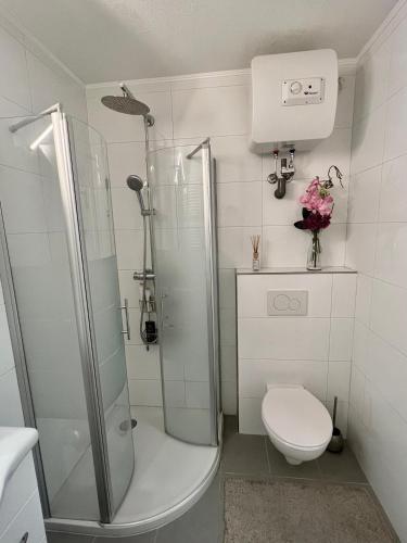 1 Raumwohnung für 2 Gäste tesisinde bir banyo