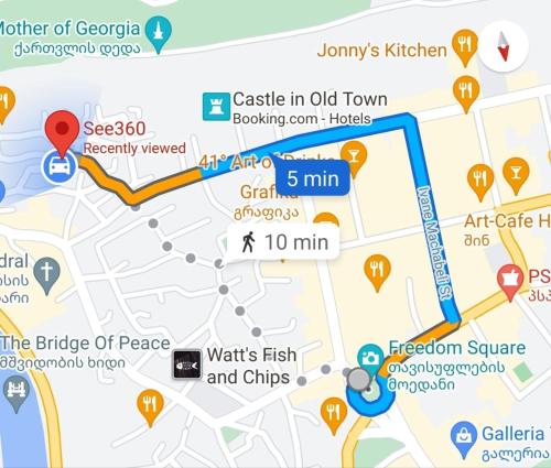 a map of the village of peoria with attractions at TbiliSee Hotel in Tbilisi City