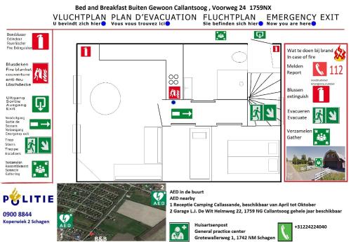 a schematic diagram of the proposed construction of a building at B&B Buiten Gewoon Callantsoog in Callantsoog
