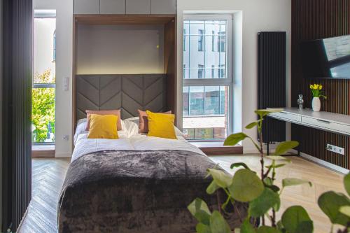 Ένα ή περισσότερα κρεβάτια σε δωμάτιο στο Hillside7 Micro-Apartment 7