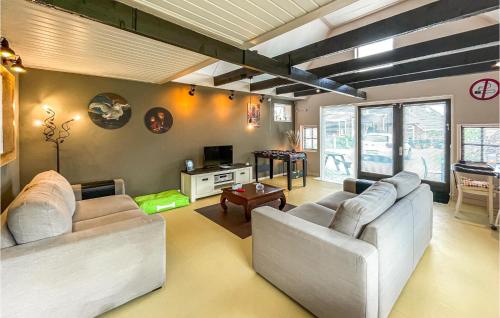 WierumにあるNice Home In Wierum With Kitchenのリビングルーム(ソファ2台、テレビ付)