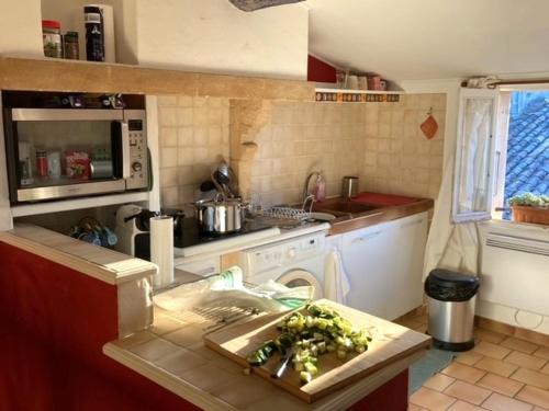 Cuisine ou kitchenette dans l'établissement Superbe appartement de caractère au calme