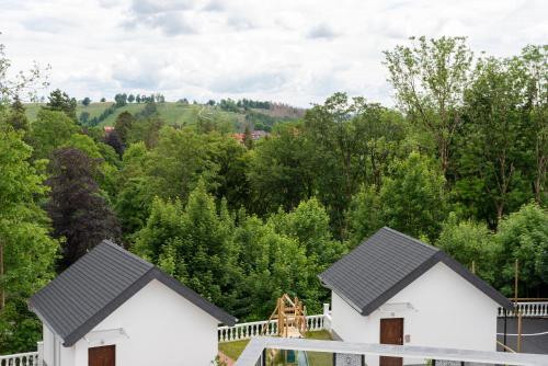 a house with a view of the trees at Angelo Spa Resort in Sankt Andreasberg
