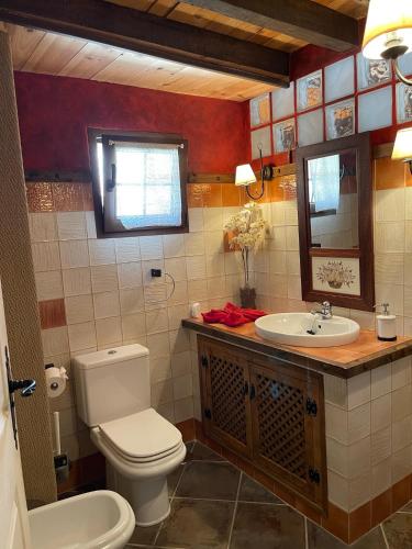 a bathroom with a toilet and a sink at La Perera - Alojamiento turístico in La Perera