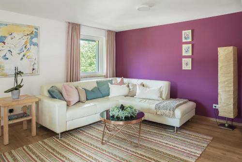 Zona de estar de Ferienwohnung Kastenmühle im Mondseeland