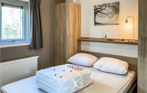 łóżko z 2 poduszkami w pokoju w obiekcie 2 Bedroom Nice Home In Oosterwolde w mieście Oosterwolde