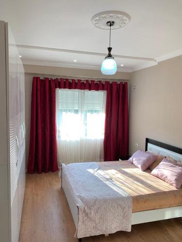 Postel nebo postele na pokoji v ubytování Zoo apartament Tirana