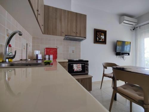 a kitchen with a sink and a counter top at Amazing View Apartments at Kroi i Gjine, Piqeras in Piqeras
