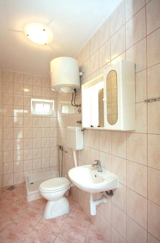 a bathroom with a toilet and a sink at Apartments by the sea Cove Saplunara, Mljet - 4901 in Saplunara