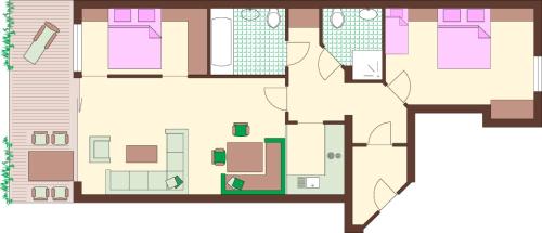 Pelan lantai bagi Ferienhaus Schiwiese mit freiem Eintritt in die Alpentherme & freie Nutzung der Gasteiner Bergbahnen im Sommer 2025