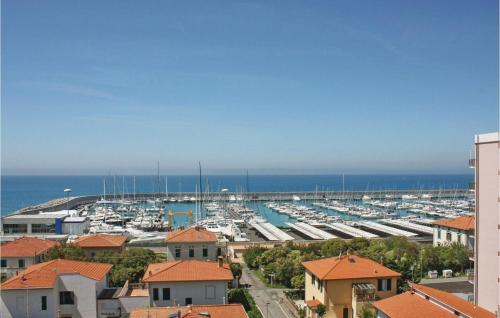 a view of a harbor with boats in the water at Roberta in Rosignano Solvay