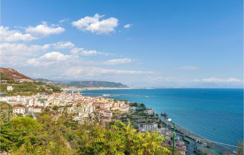 a view of a city and the ocean at Nice Apartment In Sant'egidio Del M A in Corbara