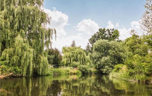 a river in a park with trees and water at Nice Home In Ustka With Wifi in Ustka