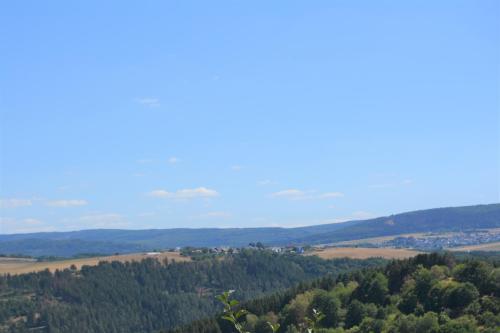 a view from the top of a hill with trees at B&B Prosterath-Hochwald in Prosterath
