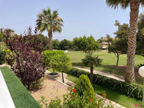 Large relaxed terrace, golf views